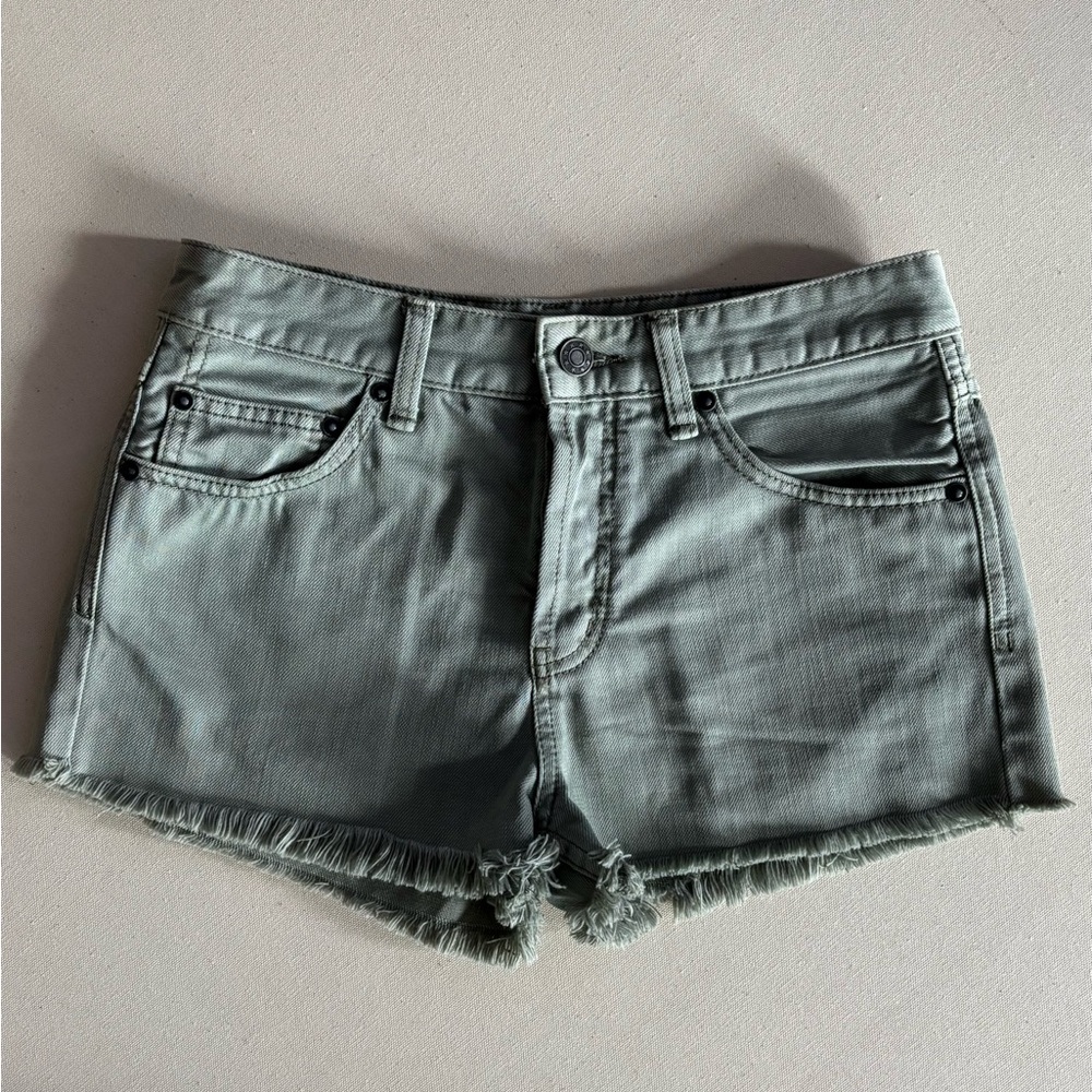 Free People Distressed Women's Green Shorts